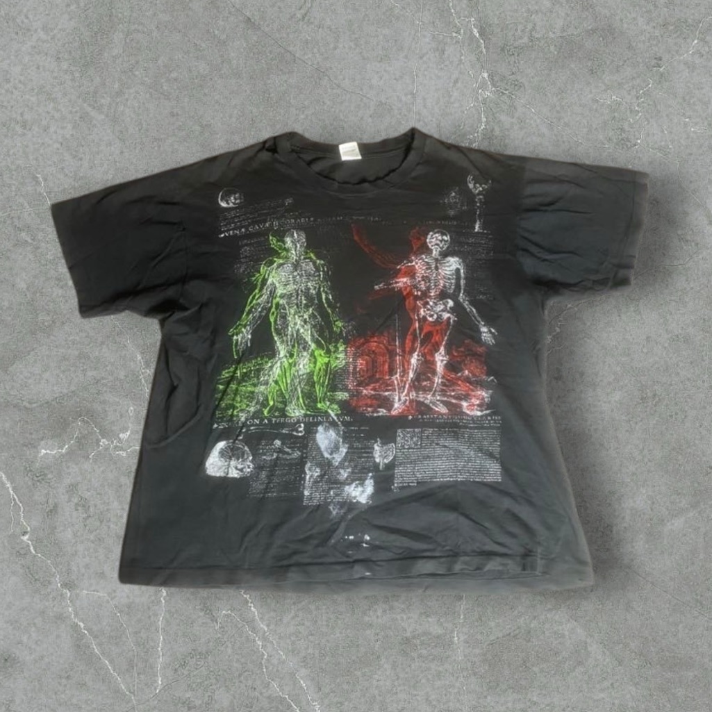 Vintage Anatomy Shirt Mens Xl Black 90s Aop Science Kurt Kobain 1989 Latin Rare